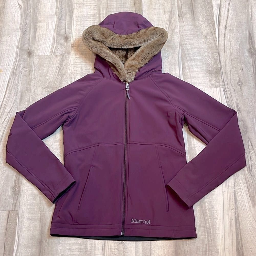 Marmot Plum Ski Jacket with Faux Fur Trim